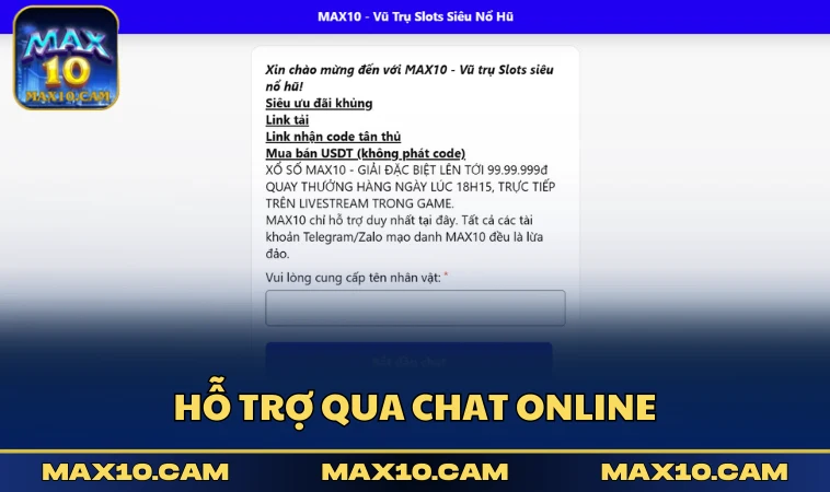 Hỗ trợ qua chat online