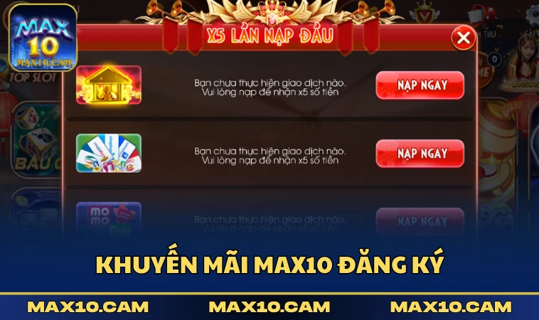 Khuyến mãi MAX10  đăng ký