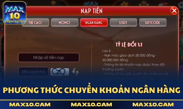 Phương thức chuyển khoản ngân hàng