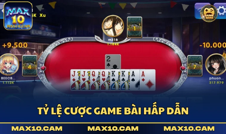 Tỷ lệ cược game bài hấp dẫn